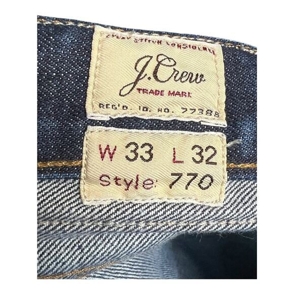 J.Crew Jeans Men's 33x32 Blue Style 770 Straight Slim Fit Japanese Denim - Picture 3 of 7